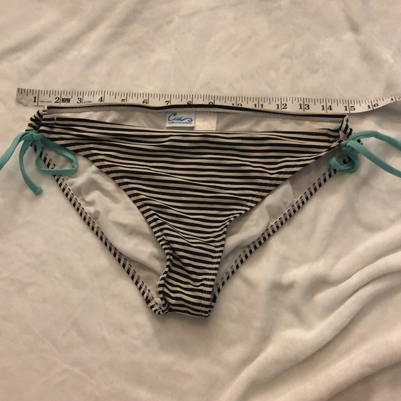 California Waves Other - B/W striped size large bikini bottoms w/ teal ties